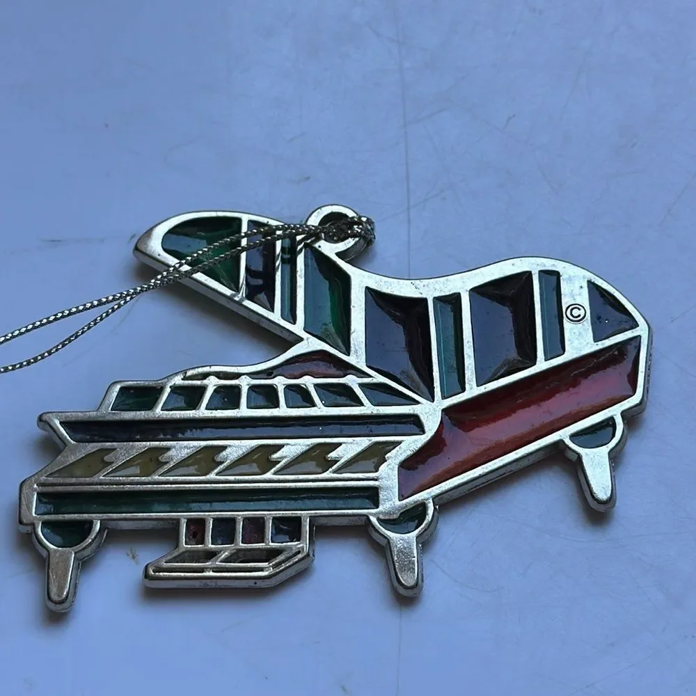 Russ Stained Glass Chrome Plated Grand Piano‎ Ornament